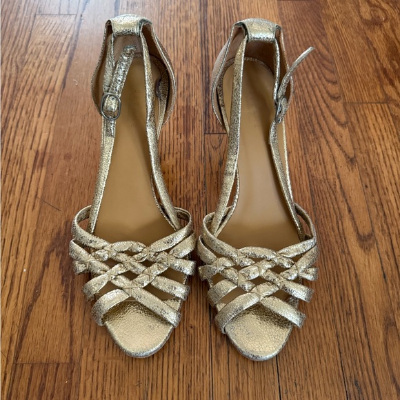 Sezane gold sandals with “cutie” heel size 40 - Picture 2 of 9
